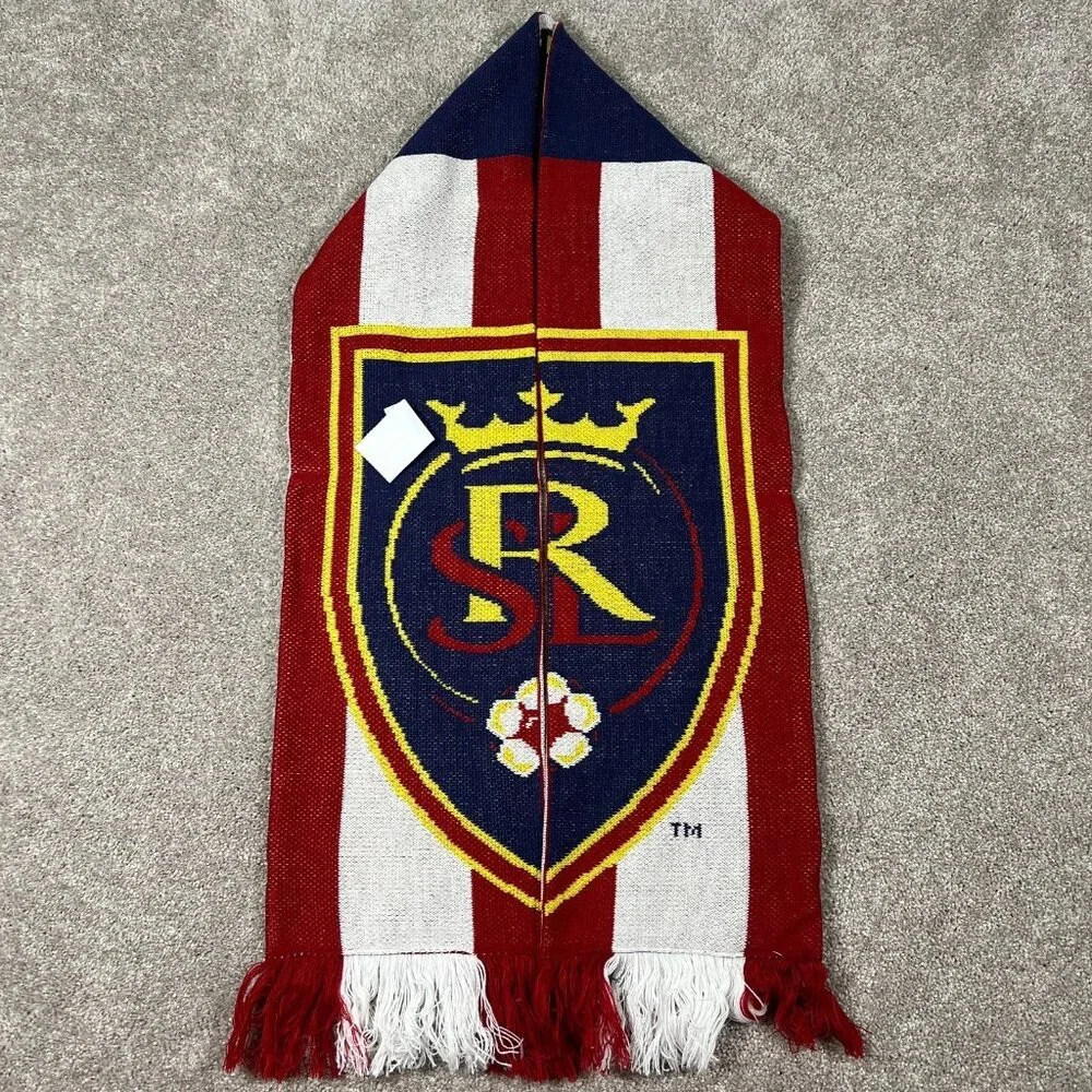Adidas Unisex One Size Red White Colorblock Real‎ Salt Lake MLS Soccer Scarf NWT